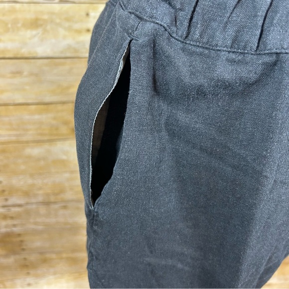 Universal Thread Black Linen Blend Romper Size XS Pockets V Neck Tie Waist - Picture 11 of 13